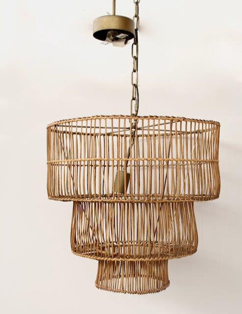 Ceiling Light - 3 Tiered Rattan