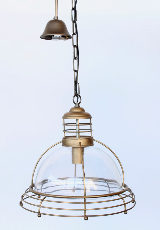 Ceiling Light - Brass Dome & Glass