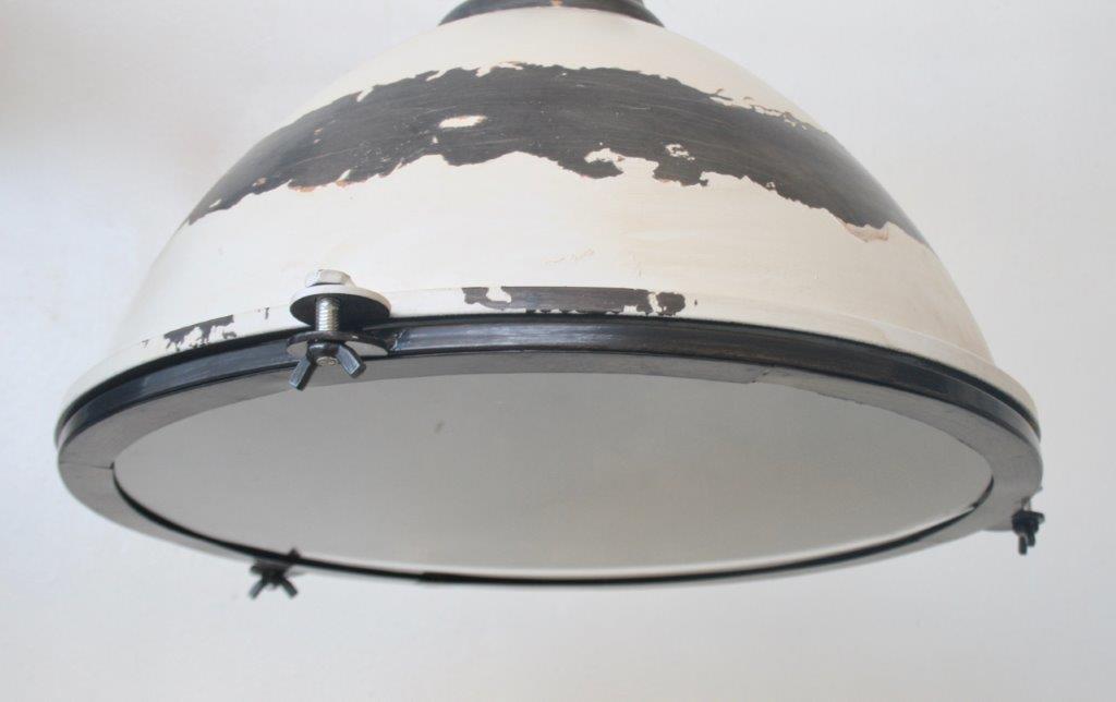 Ceiling Light - White Distressed Metal