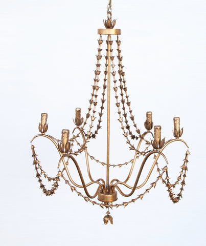 Chandelier - Antique Gold 6 Light