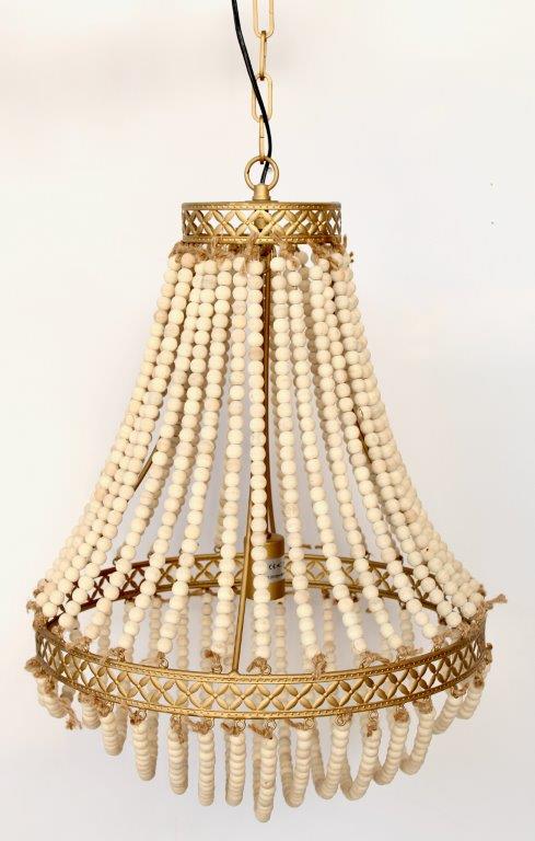 Chandelier - Gold & Off White Beads