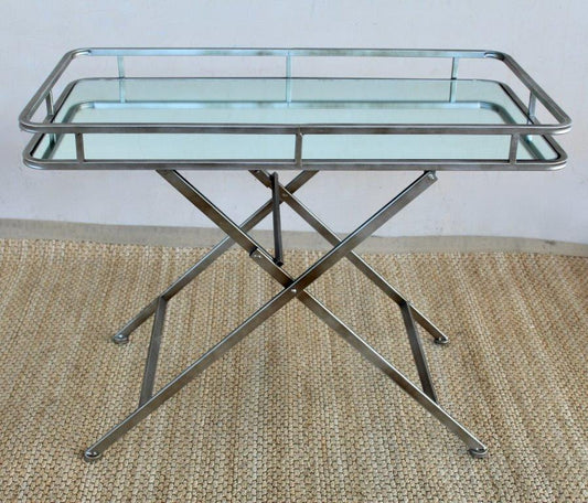 Table - Distressed Gold Mirror Butlers Tray