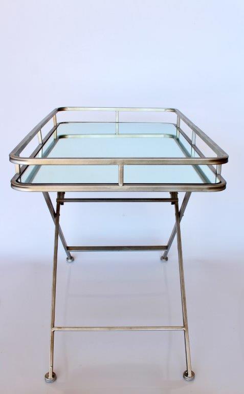 Table - Distressed Gold Mirror Butlers Tray