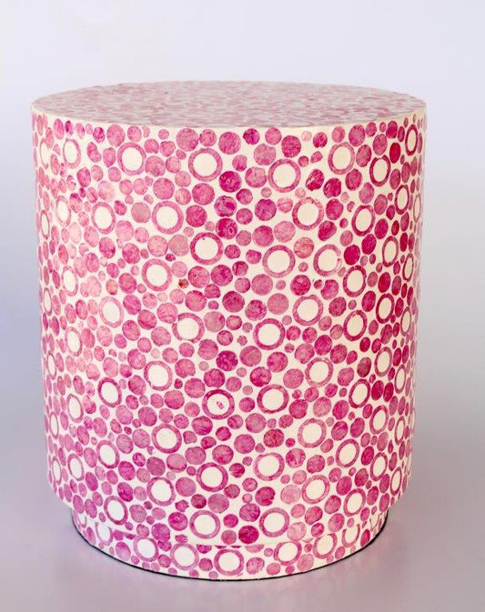 Garden Stool - Pink Circles Inlay