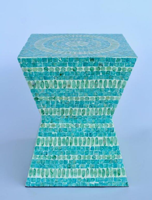 Garden Stool - Turquoise Hourglass