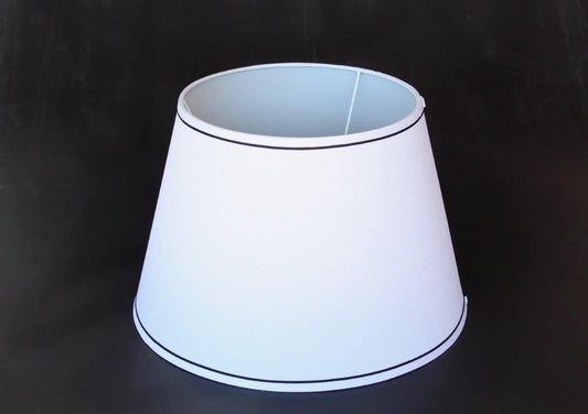 Lamp Shade - Classic Off White With Navy Trim