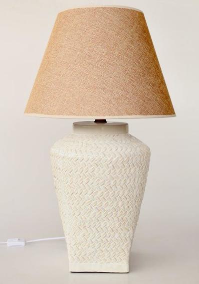 Table Lamp - Off White Rattan Weave