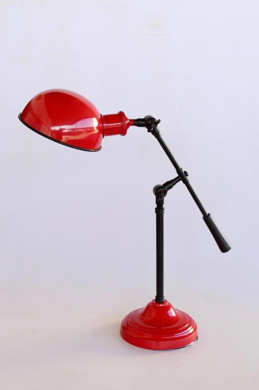 Study Lamp - Enamel Red & Black