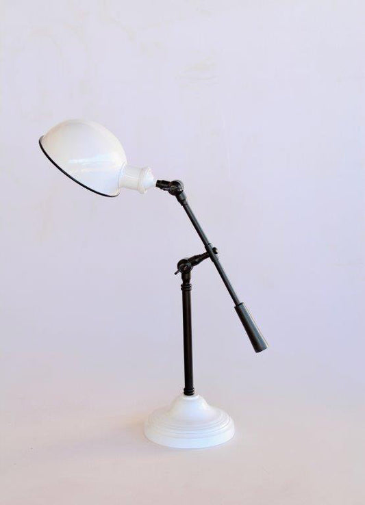 Study Lamp - Enamel White & Black