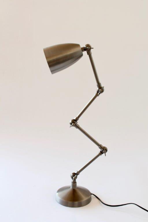 Study Lamp - Silver Grey Satin