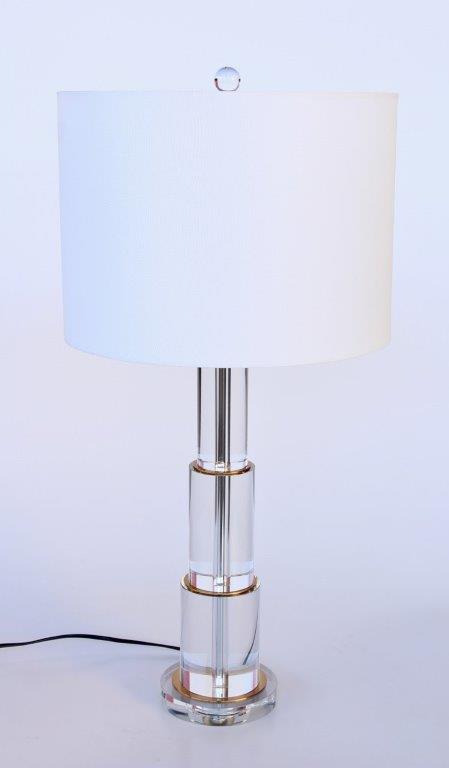 Table Lamp - 3 Tier Crystal & Brass