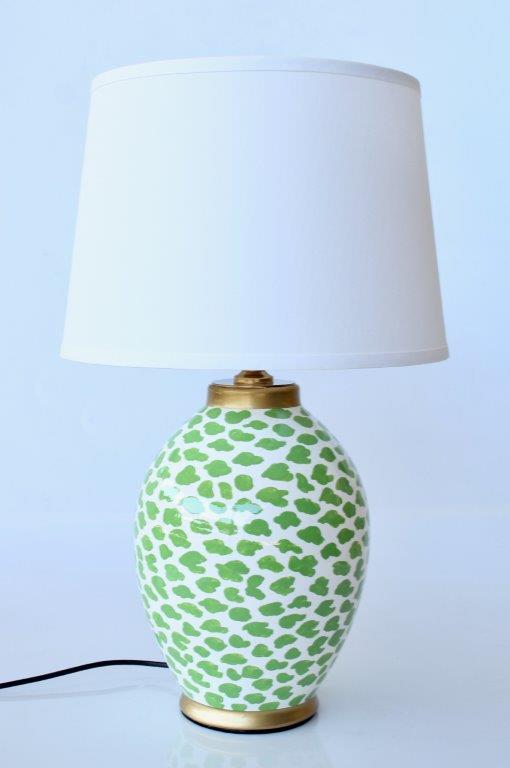 Table Lamp - Lime Green Patterned