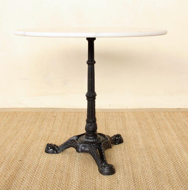 Table - White Marble Top Round