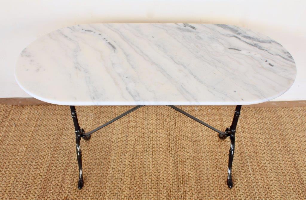 Table - White Marble Top Oval