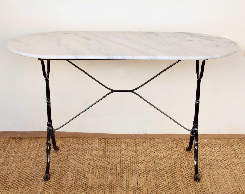 Table - White Marble Top Oval