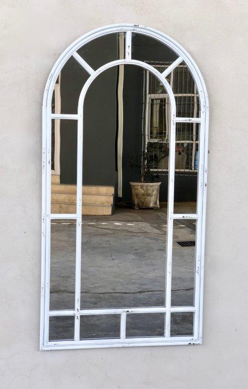 Mirror - Distressed White Arch