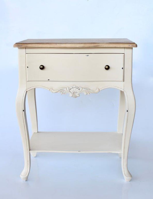 Table - Bedside Drawer Off White