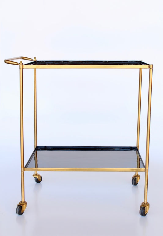 Table - Brass & Black Enamel Trolley