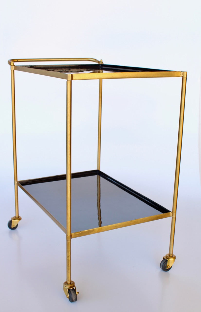 Table - Brass & Black Enamel Trolley