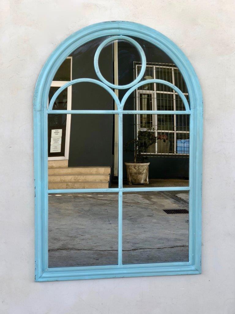 Mirror - Light Blue Distressed Arch