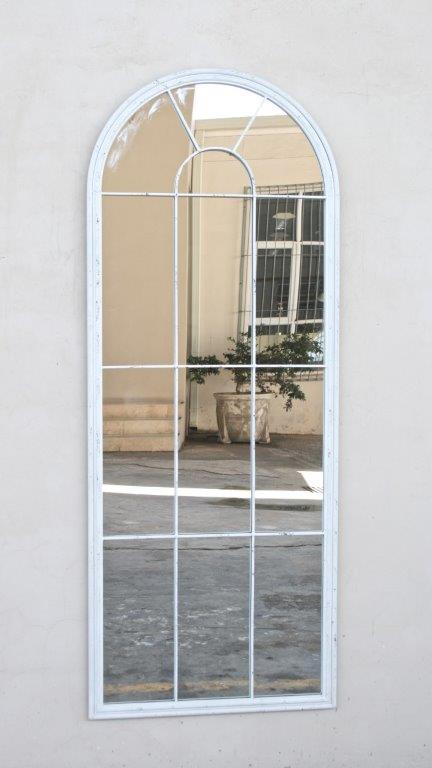 Mirror - Distressed White Arch Tall