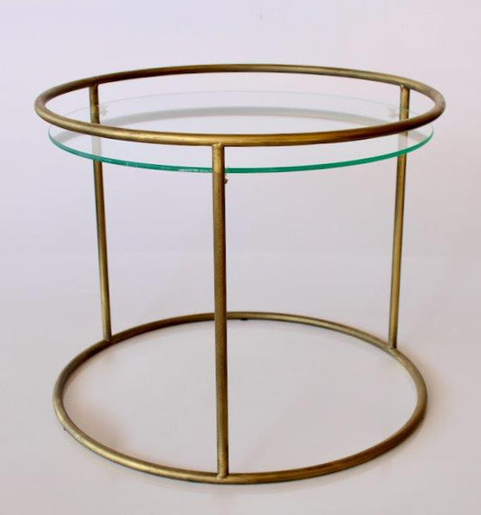 Table - Glass Top Golden Frame