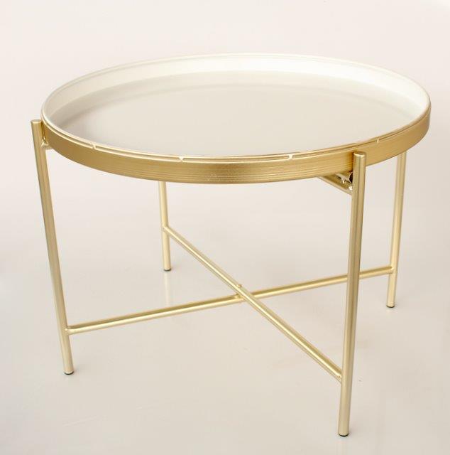 Table - Gold & White Round