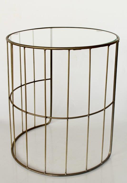 Table - Golden Cage & Glass