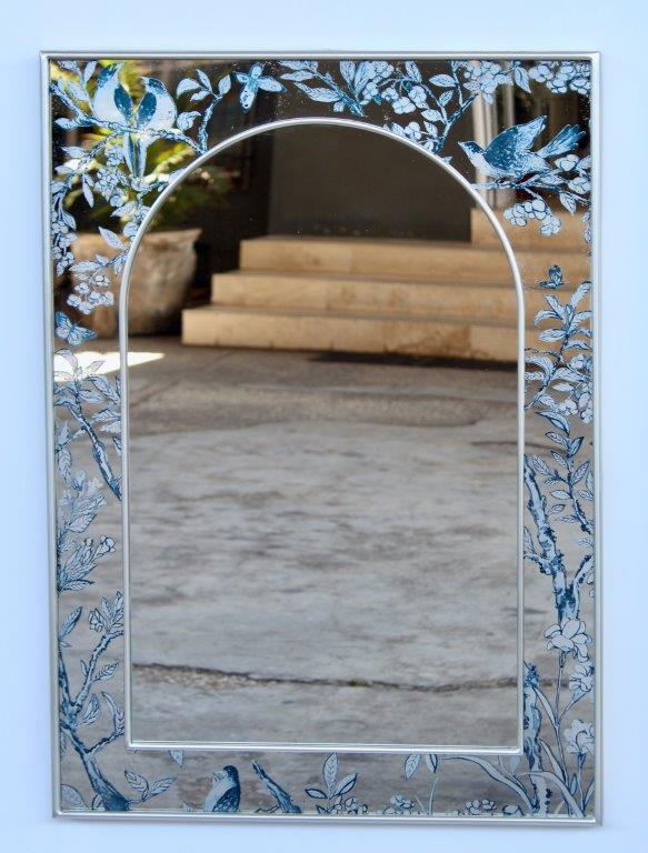 Mirror - Silver Chinoiserie Arched