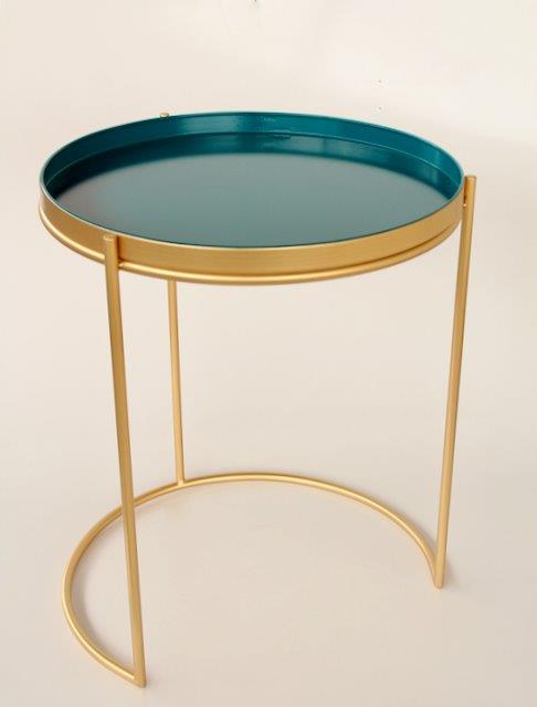 Table - Gold & Teal Round