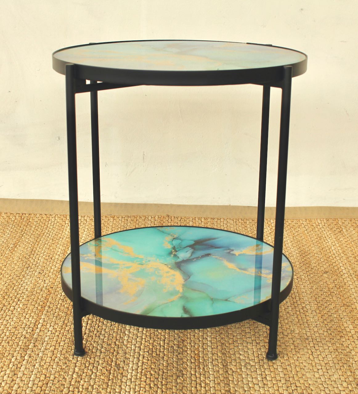 Table - Tiered Marble Glass